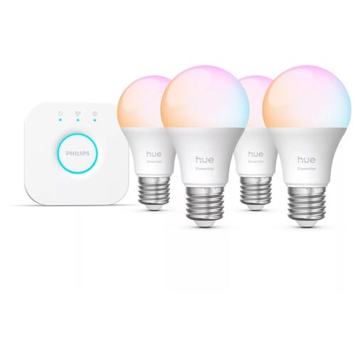 Philips Hue White And Color Ambiance Kit De Démarrage Essential : 4 Ampoules Connectées E27 (806 Lm)