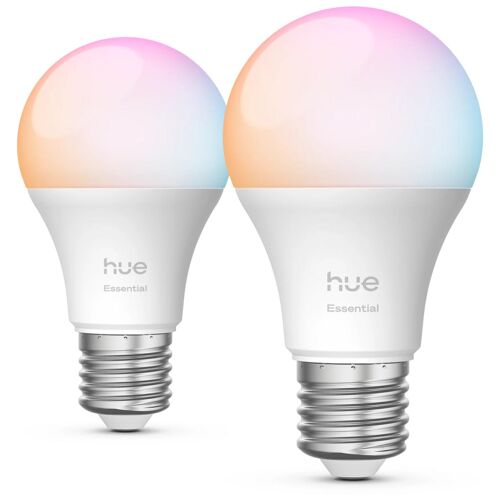 Philips Hue White And Color Ambiance A60 - E27 Ampoule Connectée Essential - 806 Lm - 8 W - Pack De 2