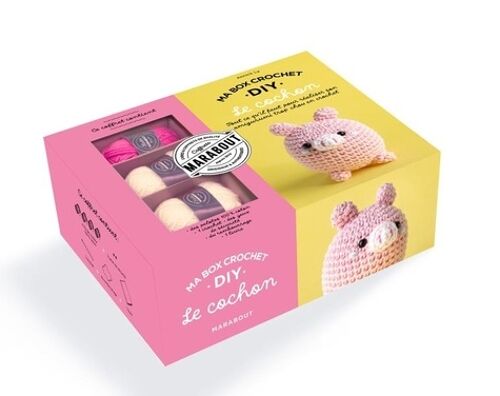 Ma Box Crochet Diy Le Cochon Apily - Avec 4 Fils De Couleur 100% Coton, 1 Crochet, 2 Yeux, Du Rembourrage Et 1 Livre