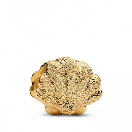 Mini Charm Pandora Moments 764057c00 - Coquillage Texturé Effet Sable Avec Finition Dorée Or 14k