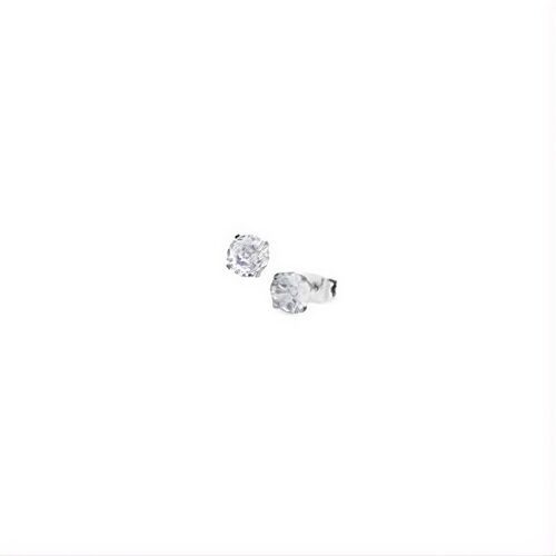 Boucles D'oreilles An Jewels Al.Elfy02 En Acier Inoxydable Argenté - Solitaires Avec Cristaux Brillants