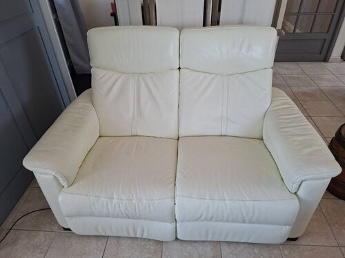 Canapé cuir 2 places électrique