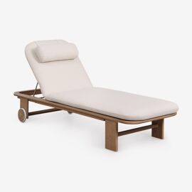 Pack De 2 Chaises Longues Inclinables En Bois D'acacia Uleno Acacia Marron Clair