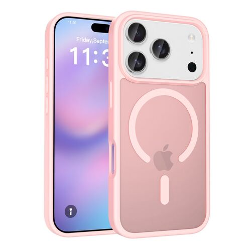 Coques mates en TPU SZSMART IK17, magnétiques et résistantes aux chutes pour iPhone 17 PRO - Rose