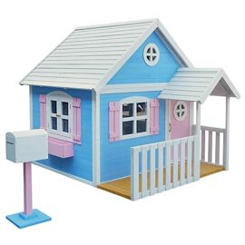 Ginger Home Grande Maison Enfant En Bois Avec Véranda Aire De Jeux Extérieur
