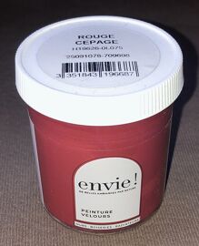 Testeur de peinture velours pour mur, boiserie, radiateur coloris rouge cépage