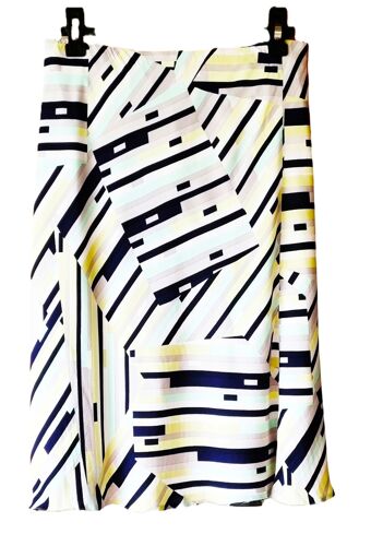 Jupe Habella Taille 40 Multicolore Avec Motifs Doublée État Neuf
