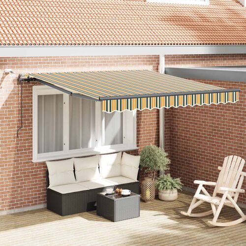 Vidaxl Tissu De Auvent Avec Vert Et Jaune 300 X 250 Cm Polyester