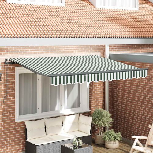 Vidaxl Auvent Rétractable Vert 300 X 200 Cm Tissu
