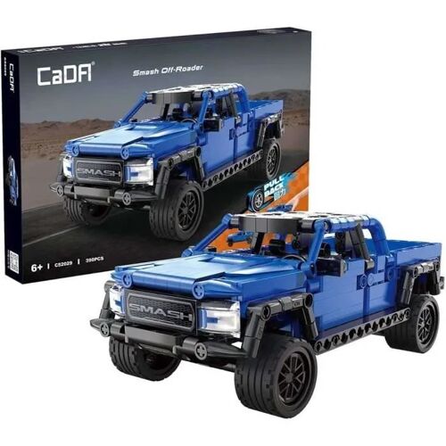 Cada Briques De Construction Voiture Bleue Véhicule Tout-Terrain Smash Off-Roader Pull-Back 390 Pièces-Cada