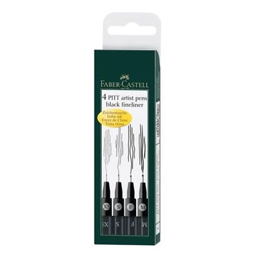 Faber-Castell 167115 Stylo Fin Multi Noir 4 Pièces