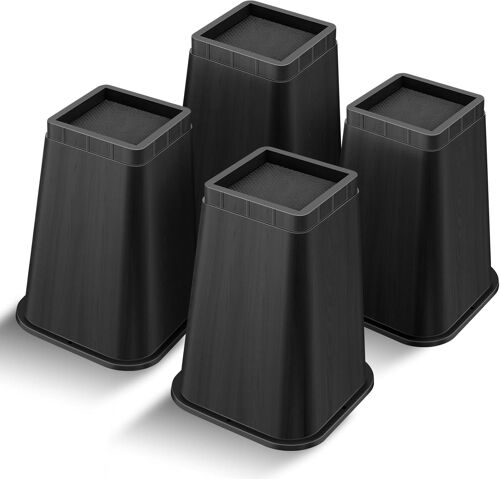 Ulteronixshop-Lot De 4 Rehausseurs Carrés Robustes De 20,3 Cm Pour Lit, Canapé, Table, Canapé - Noir (20,3 Cm)