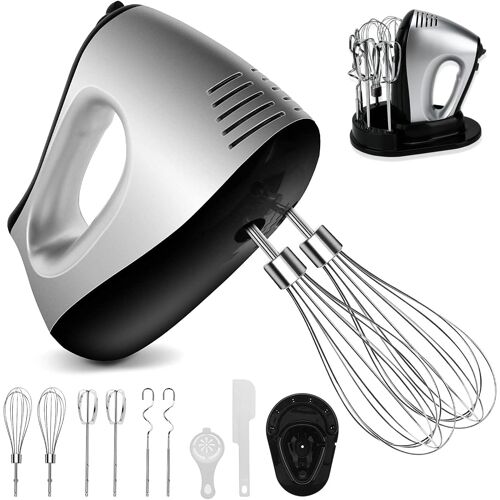 Ulteronixshop-Batteur Électrique Puissant 500 W Batteur à Main avec 5 Réglages Vitesses Fonction Turbo et Bouton d'Éjection Batteur Cuisine Électrique avec Fouets et Crochets Inox Pour Gâteaux Confit