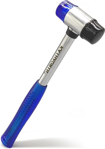 Ulteronixshop-Maillet en Caoutchouc 25 mm, Petit Marteau à Double Tête en Caoutchouc avec Poignée Antidérapante, Maillet Doux pour le Bois, le Plastique, le Cuir, la Modélisation et l'Artisanat de Bi