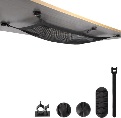 Ulteronixshop-Couvre-câbles 66,5x24 cm pour sous-table | - Ensemble de protection de câbles élastique pour un rangement invisible, Noir - Robuste - Durable Flexible Câbles Gestion des câbles