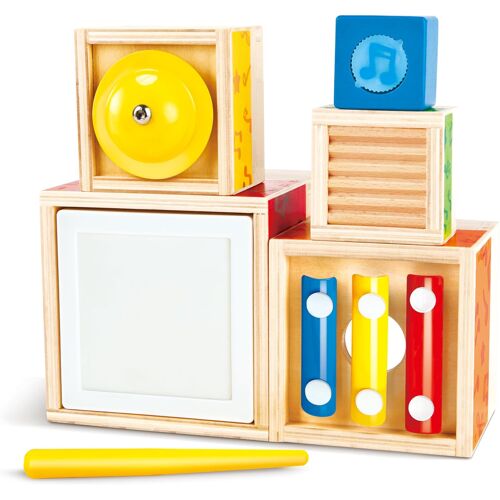 Ulteronixshop-Boite Musical Gigognes - Jeu de Cubes Sonores à Empiler - Jouet en Bois Musical pour Bébé dès 18 Mois - Cadeau Naissance 1er Age - Enfant Fille et Garçon - Jouets d'Éveil et de Motricit