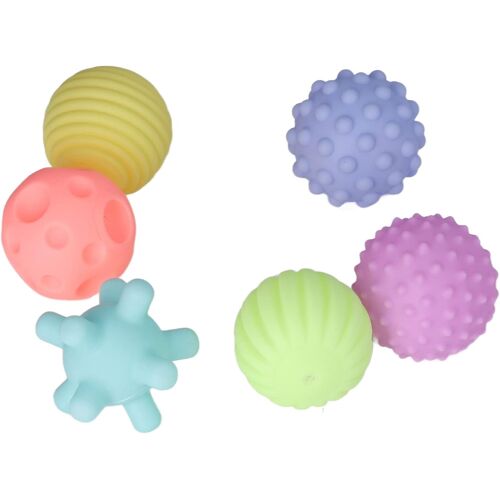Ulteronixshop-Lot de 6 Balles Texturées pour Bébés, Jouet Sensoriel Doux et Amusant à Saisir la Main, Développement des Nerfs Tactiles, Matière Plastique pour Bébés, Jeux (Couleur Chaude)