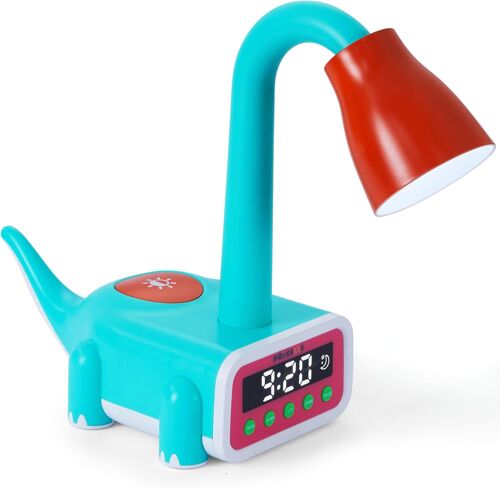 Ulteronixshop-Kronosaur Reveil Enfant Dinosaure 3 en 1 avec Lampe Douce de Chevet et Lune Gardienne, L¿Objet Design Qui Transforme la Chambre et Apaise Le Sommeil