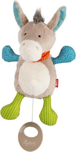 Ulteronixshop-Sigikid Mini Boîte À Musique Âne Avec Boîte À Musique À Remonter, Mélodie Douce Pour S'endormir, Mécanisme Interchangeable, Pour Bébés Et Enfants Dès La Naissance, Réf. 42891, Multicolo