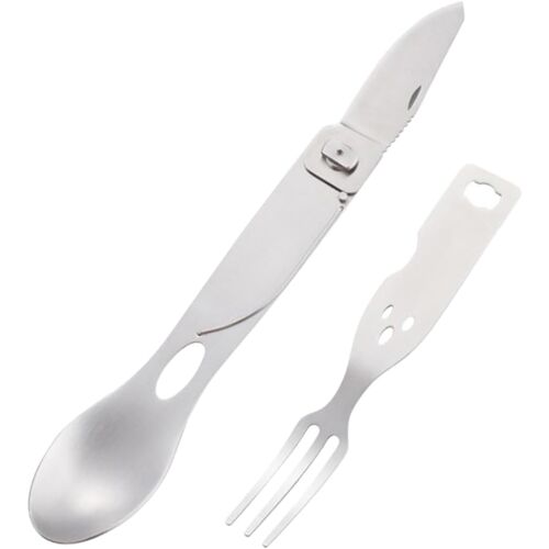 Ulteronixshop-Set De Couverts De Camping 3 En 1, Pliable, Multifonction, Fourchette, Cuillère, En Acier Inoxydable, Léger, Portable, Couverts De Camping Pour Extérieur, Pique-Nique, Voyage, Survie, M