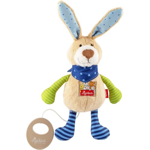 Ulteronixshop-sigikid, Garçon, Peluche Musicale, Lapin, Bleu/Vert, 40356