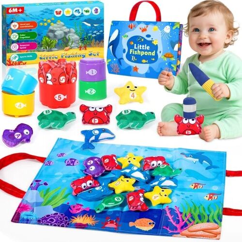 KALANKA-Jouet Bebe 1 an, Peche A La Ligne Enfant Jeux Montessori 1 2 Ans, Educatif Jouet Bébé, Jeux Montessori 1 an, Jouet Bebe Cadeau pour Fille Garçon 1 2 3 Ans