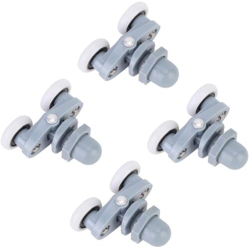 SUBZONAL-Roulette Porte Coulissante Douche, 4 Pièces Roue de Porte Rail à Rouleau Double Roulettes de Douche pour Salle de Bains (25 mm)