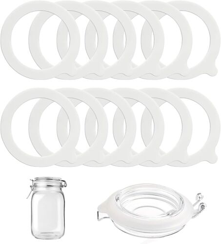 Ulteronixshop-12 Pièces Remplacement De Joints De Bocal En Silicone, 95x70 Mm, Joint Bocaux Joints Caoutchouc, D'étanchéité De Bocal, Joints D'étanchéité Pour Bocal Mason, Bocaux En Verre Couvercles