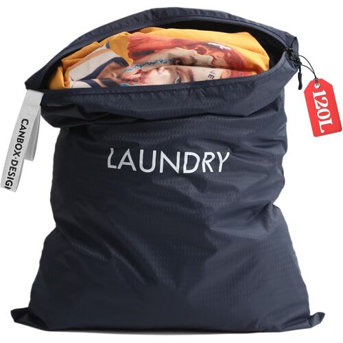 Ulteronixshop-Sac à Linge Sale, 90 x 60cm Grande Capacité Sac à Linge Sale de Voyage, Nylon Imperméable Sac, Pliables Laundry Bag Wet Dry Bag pour les Camps et Vacances, 120L