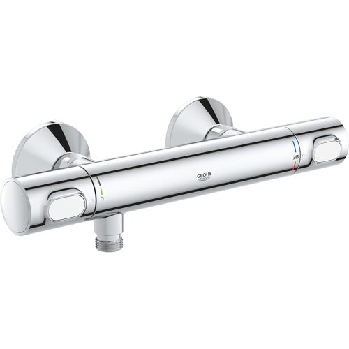 SUBZONAL-GROHE Mitigeur thermostatique douche Precision Flow, montage mural, protection anti-brûlure, raccord fileté 1/2"", rosaces incluses, chromé, 34840000 (Import Allemagne)