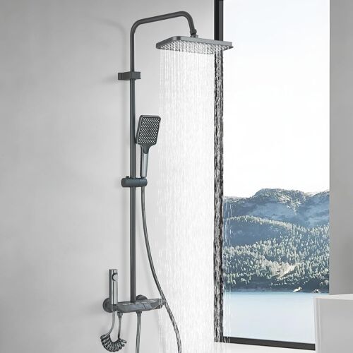 SUBZONAL-Colonne de Douche Système de Douche Réglable en Hauteur Ensemble de Douche 4 Modes avec Pommeau Carré et Douchette à Main