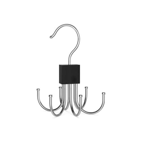 Ulteronixshop-4 pièces Rangement pour Ceintures, 360 degrés cintres Peu encombrants avec 6 Crochets, Porte-Ceintures pour Armoire, Organiseur de Ceintures, cintres pour Cravates, Foulards, écharpes e