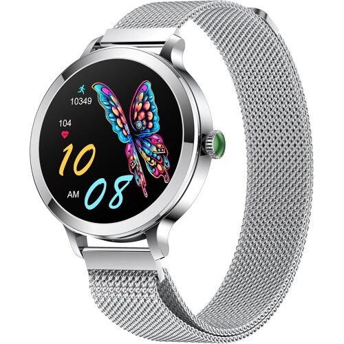 Ulteronixshop-Montres Connectées Femme avec Tension Artérielle/Réponse aux Appels/Rythme Cardiaque/Pas/Sommeil/Multisports/Étanche IP68, Tracker Fitness 1,19"" pour iOS Android (Argenté)