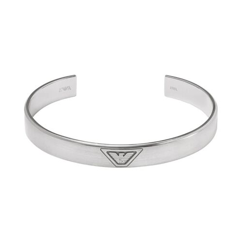 Bracelet Jonc Homme Emporio Armani Egs3127040 En Acier Inoxydable Argenté - Design Avec Logo Aigle Central