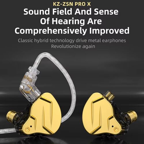 Écouteurs intra-auriculaires KZ-ZSN PRO X HIFI incurvés avec microphone, noirs (sensibilité 109 dB)