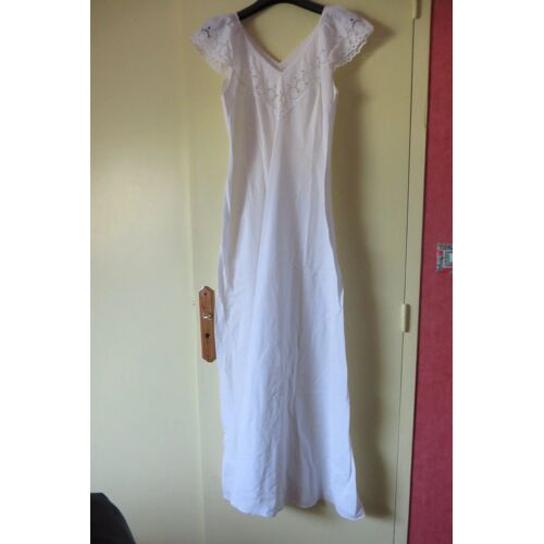 Chemise De Nuit Longue Blanche Vintage