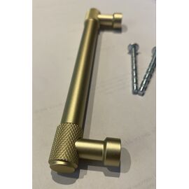 Poignées de meubles entraxe 12,8 cm - alu brossé aspect laiton mat