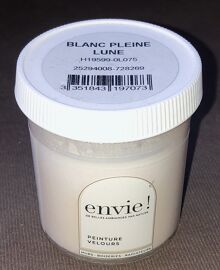 Testeur de peinture velours pour mur, boiserie, radiateur coloris blanc pleine lune
