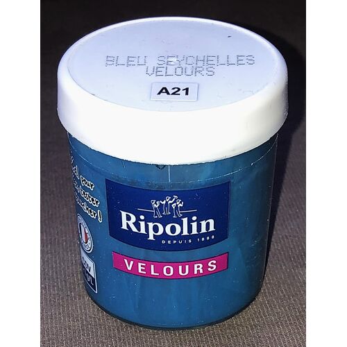 Testeur de peinture velours pour mur, boiserie, radiateur coloris bleu Seychelles