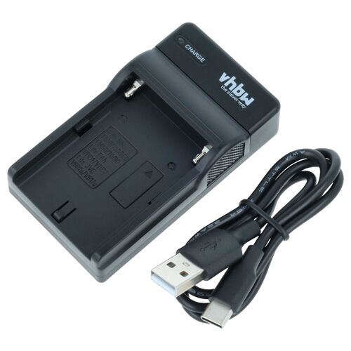vhbw Chargeur USB-C compatible avec Sony HVR-A1J, HVR-A1N, HVL-IRM, HVR-A1, HVR-A1E, HVL-IML20M caméra + câble USB-C + témoin de charge