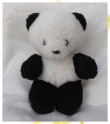 Doudou Peluche Ours Blanc Et Noir Ajena 20 cm