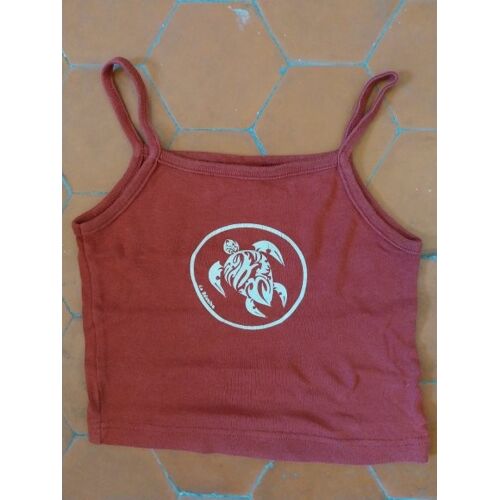Caraco Jersey Coton Rouge Couleur Café
