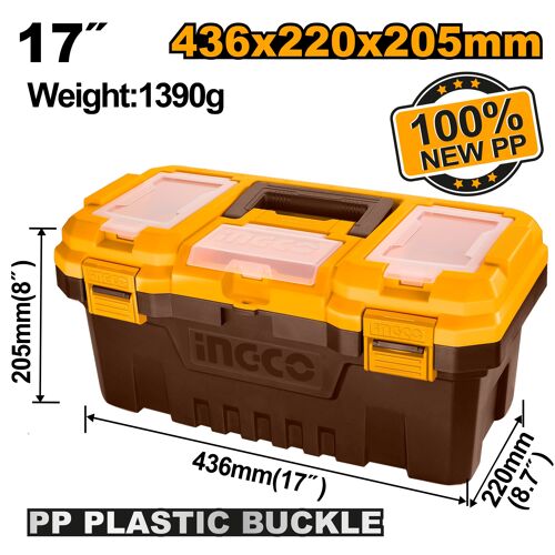 INGCO - Boîte à outils en plastique 436 x 220 x 205 mm