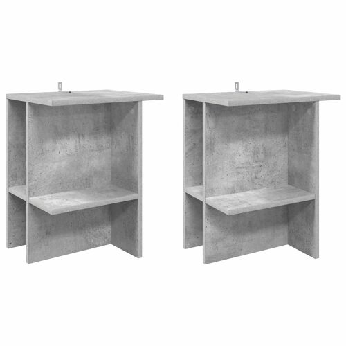 vidaXL Table basse 2 pcs Gris béton 40 x 30 x 49 cm Bois d'ingénierie