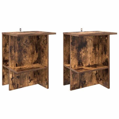 vidaXL Table basse 2 pcs Chêne fumé 40 x 30 x 49 cm Bois d'ingénierie