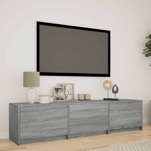 vidaXL Meuble TV avec LED avec LED Gris Sonoma 165 x 34 x 40 cm