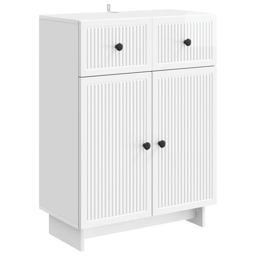 vidaXL Buffet Blanc brillant 66 x 34,5 x 90 cm Bois d'ingénierie