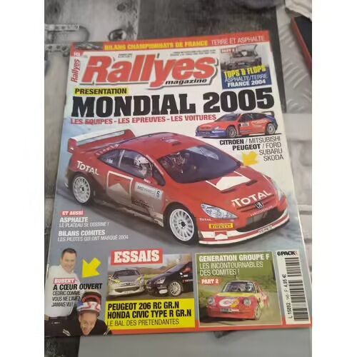 Rallyes Magazine 145 De 2005 Peugeot 206 Rc Gr N,Honda Civic Type R Gr N,Guide Wrc,Robert,