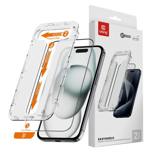 Crong EasyShield Protection d'écran transparent Apple 2 pièces pour Apple iPhone 15 Plus