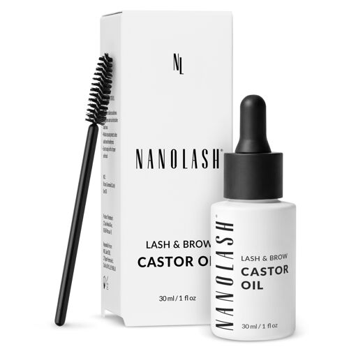 Huile De Ricin Nanolash 30ml - Naturelle, Pressée À Froid Et Non-Raffinée, Stimule Et Fortifie La Pousse Des Cheveux, Cils, Sourcils 